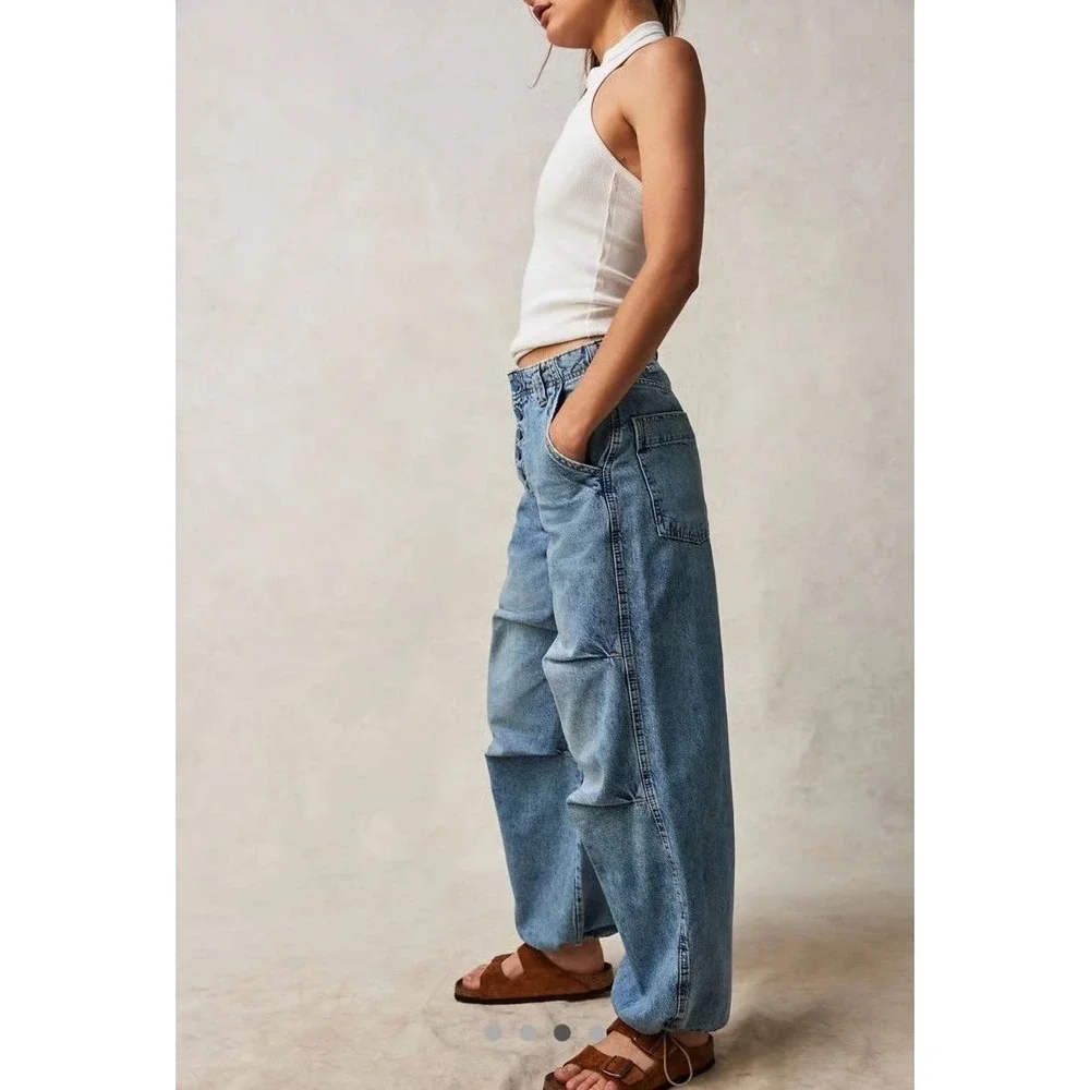 NWT‎ Free People We The Free Eden Slouchy Wide Leg Jeans  $148